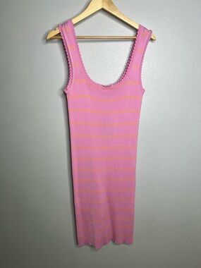 New Vera Moda Fit Stretchy Ribbed Dress Bodycon Summer Vacation Tank - Large